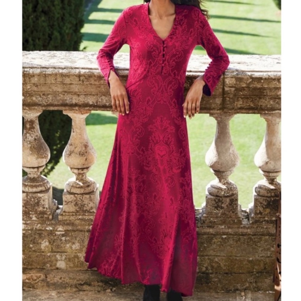 Soft Surroundings Gypset Floral Brocade Maxi Dress